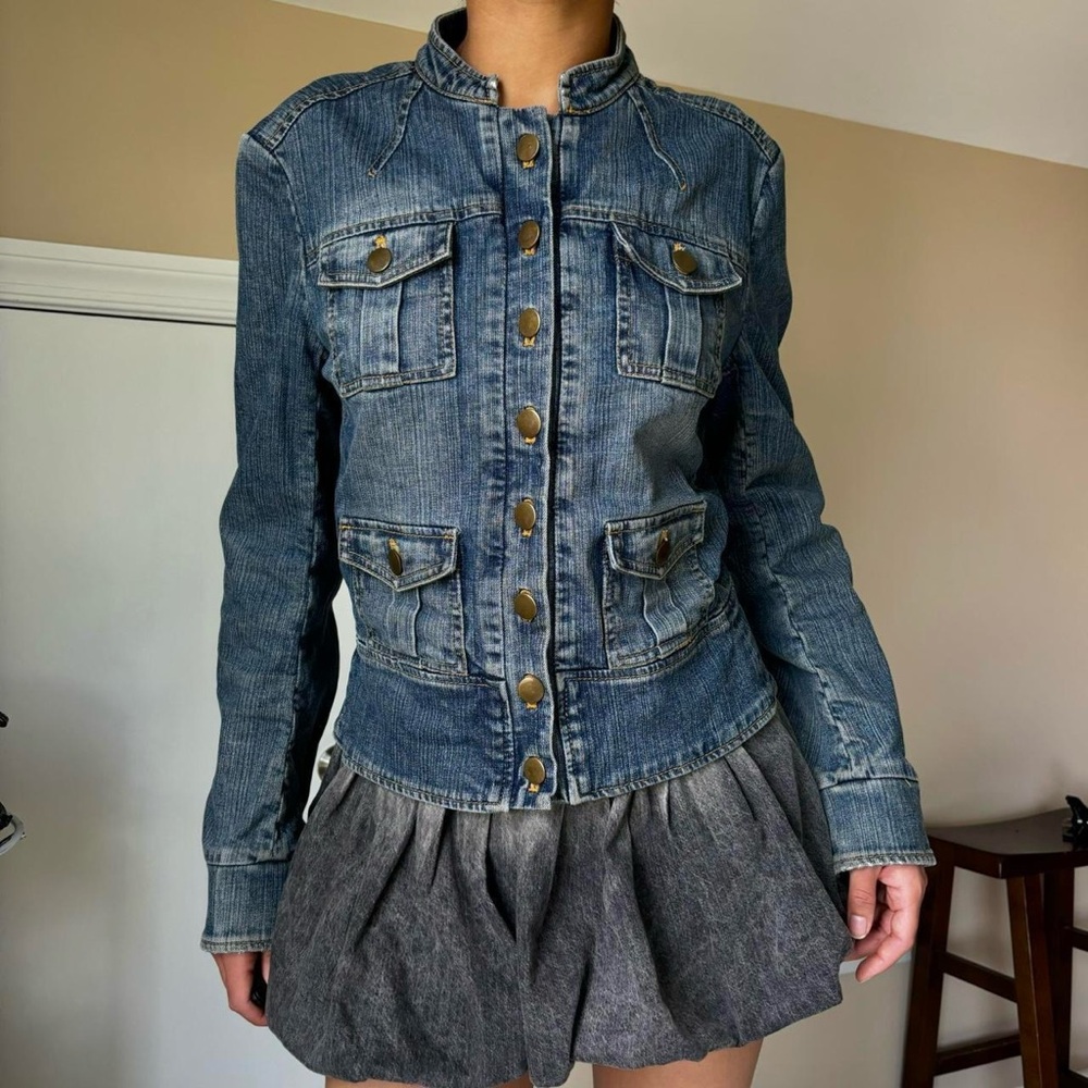 The Limited Denim Military Jacket
